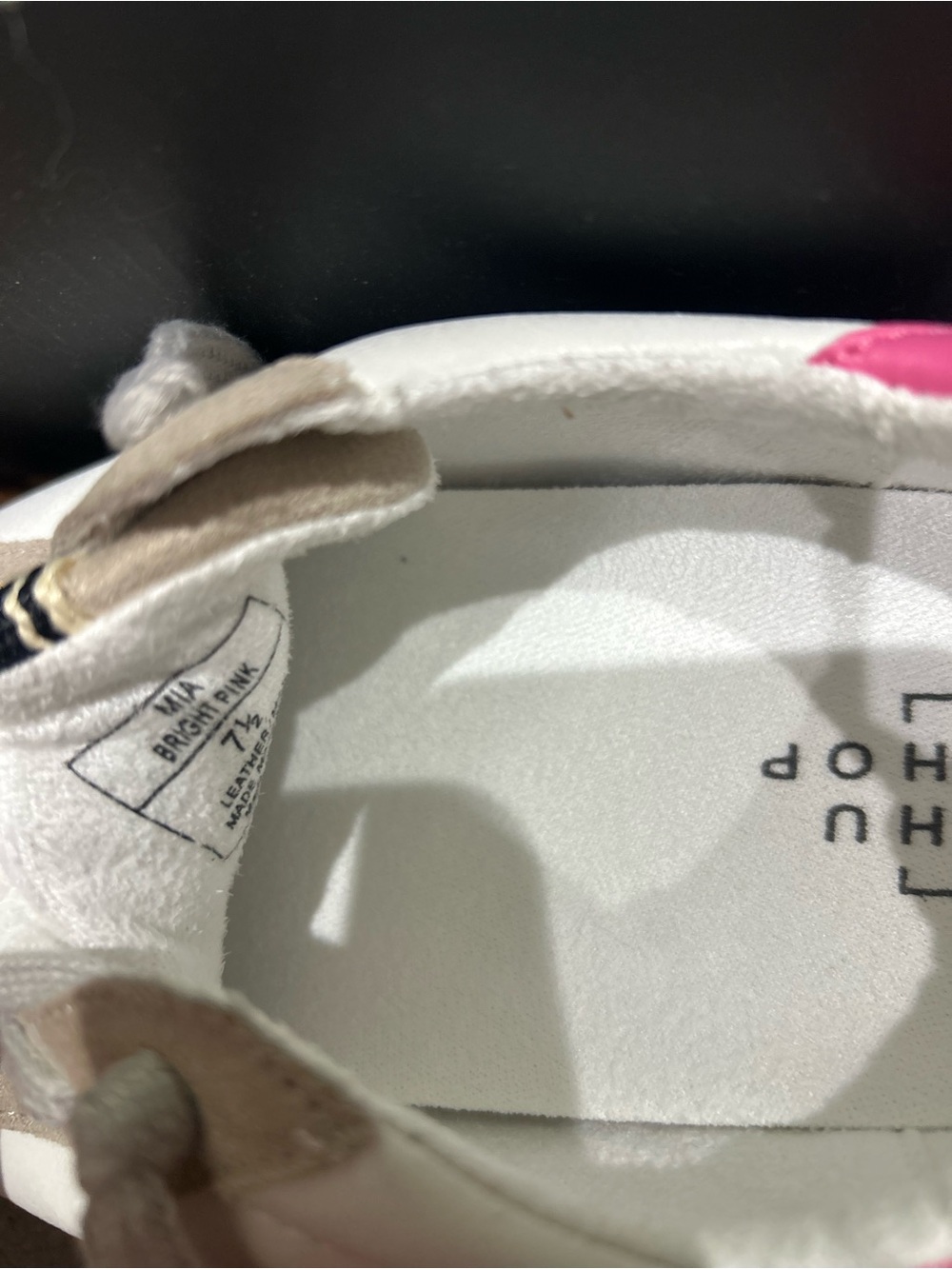 ShuShop NEW WITH TAGS White Sneakers with Pink Heel Accent - Picture 4 of 5